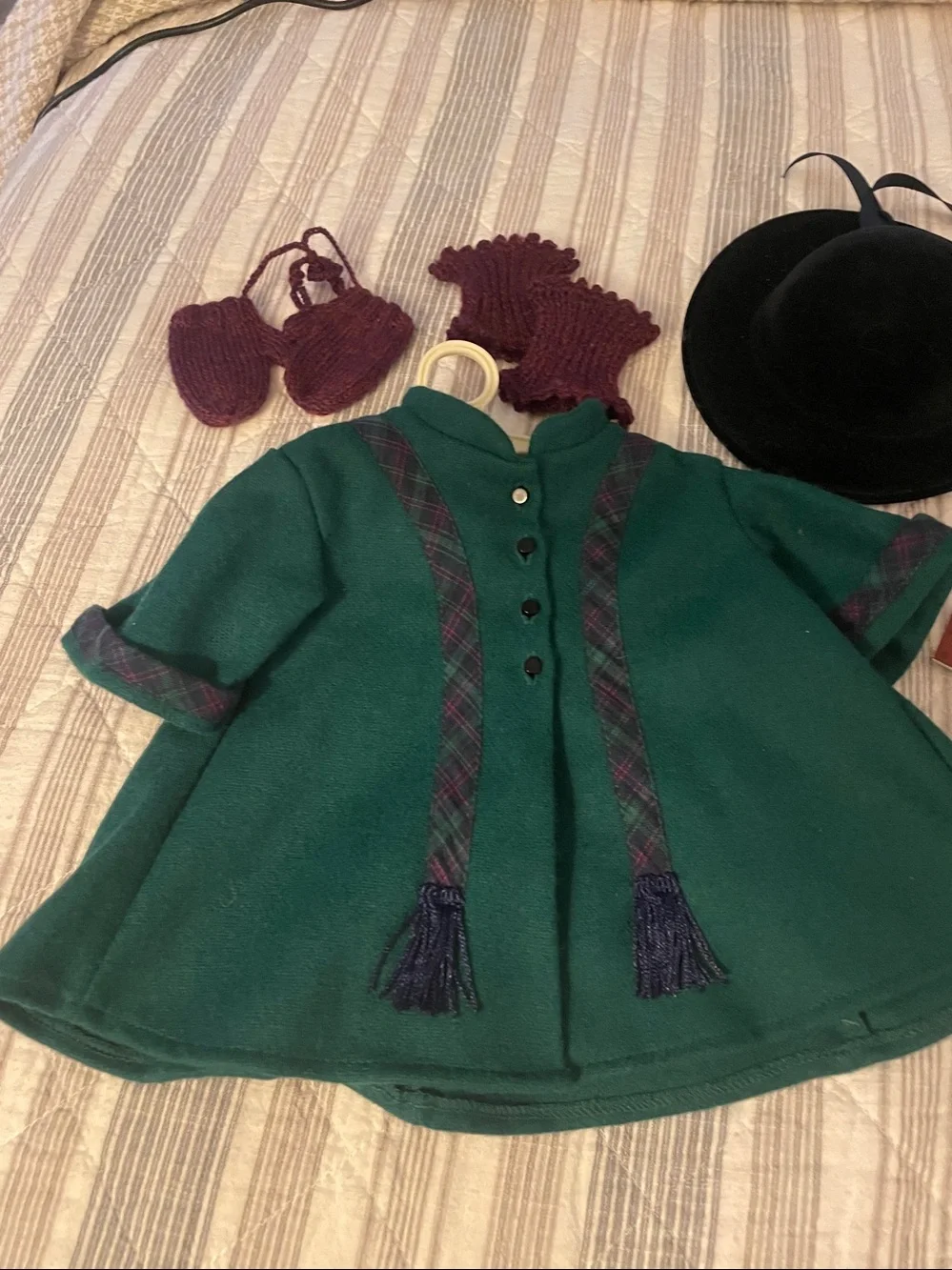 American Girl Addy’s Winter coat, mittens & hat